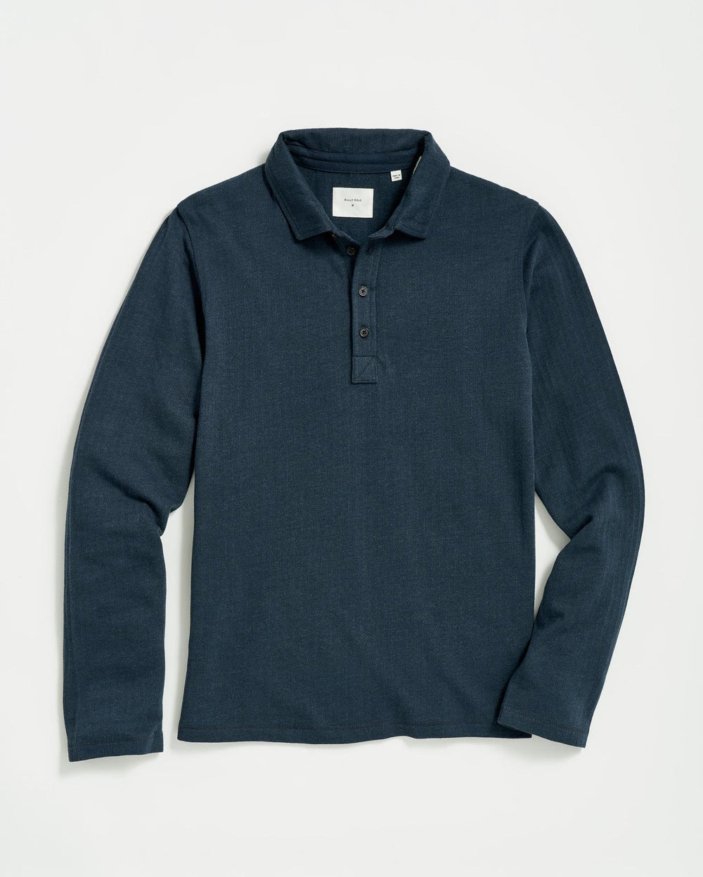 Men L/S Herringbone Polo Navy | Billy Reid Polos, Tees &amp; Henleys