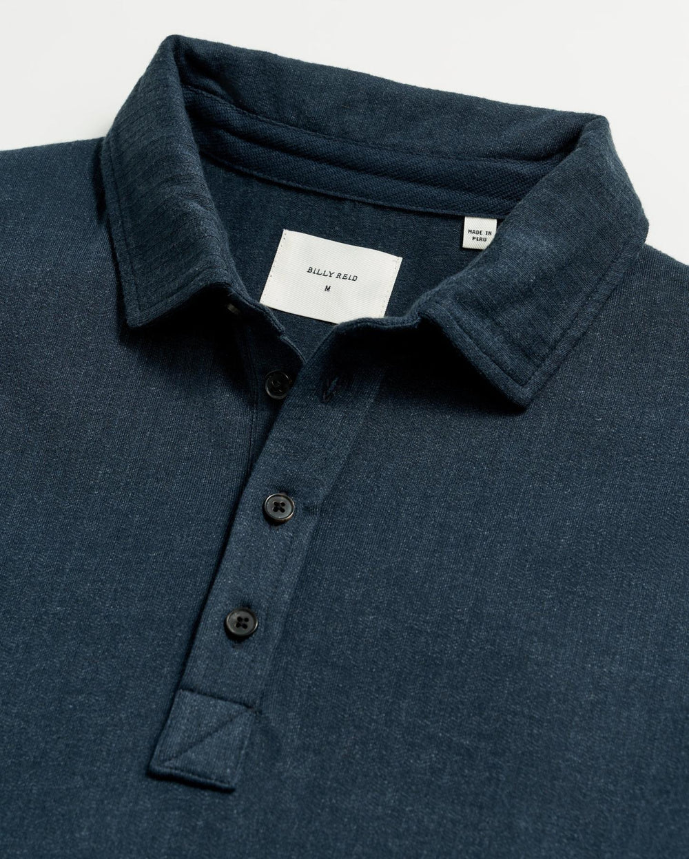 Men L/S Herringbone Polo Navy | Billy Reid Polos, Tees &amp; Henleys