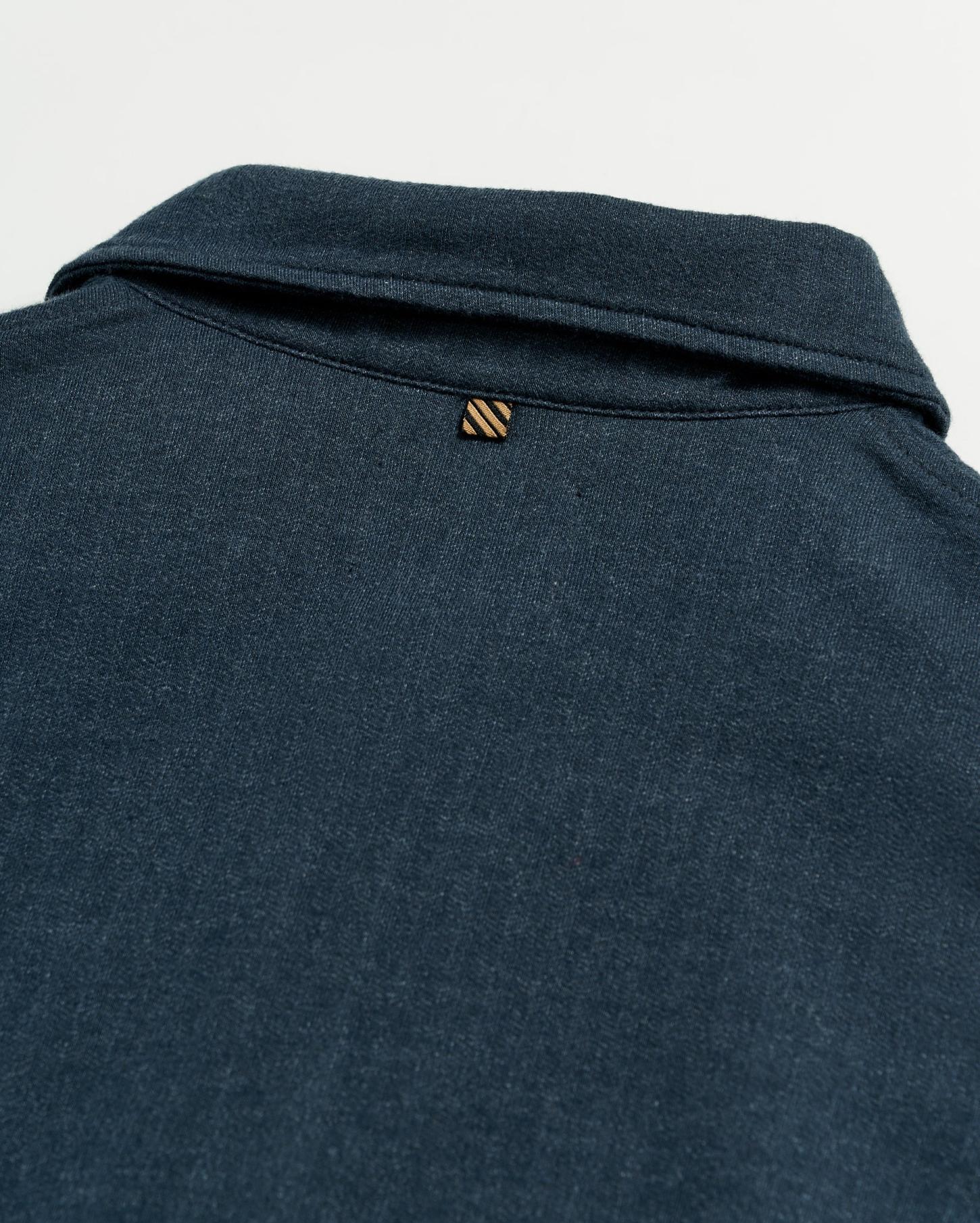 Men L/S Herringbone Polo Navy | Billy Reid Polos, Tees &amp; Henleys