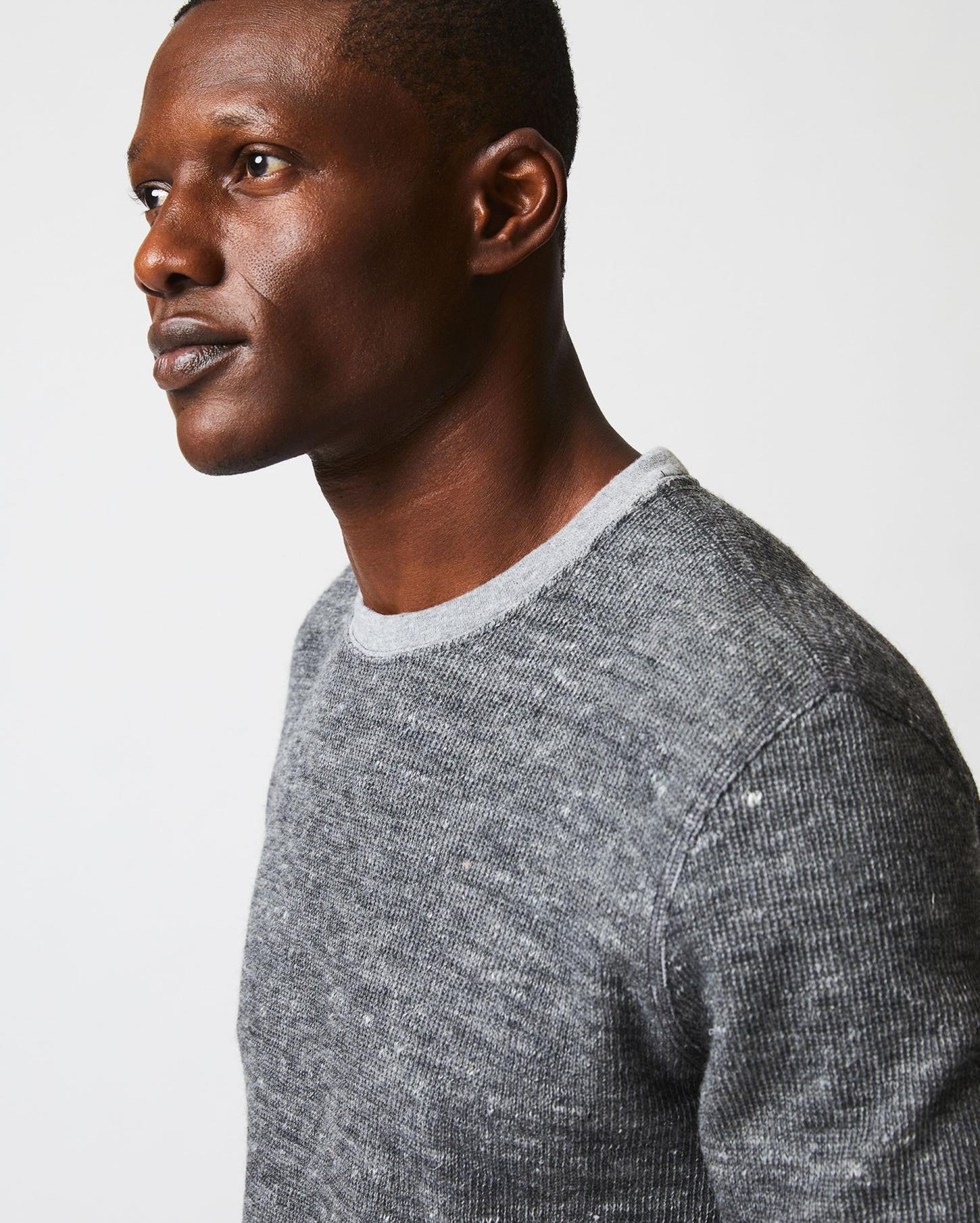 Men L/S Rib Tee Heather Grey | Billy Reid Polos, Tees &amp; Henleys