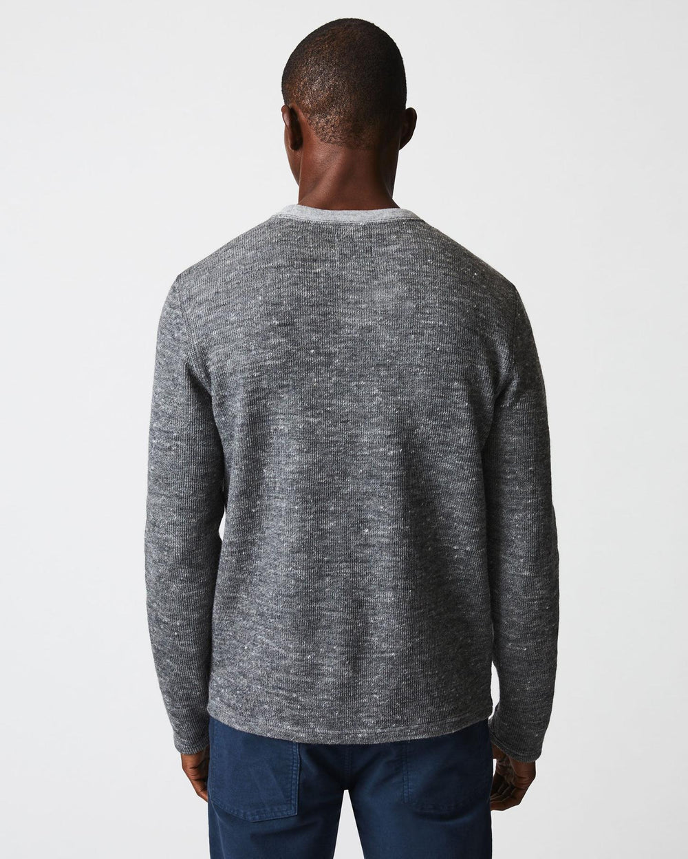 Men L/S Rib Tee Heather Grey | Billy Reid Polos, Tees &amp; Henleys