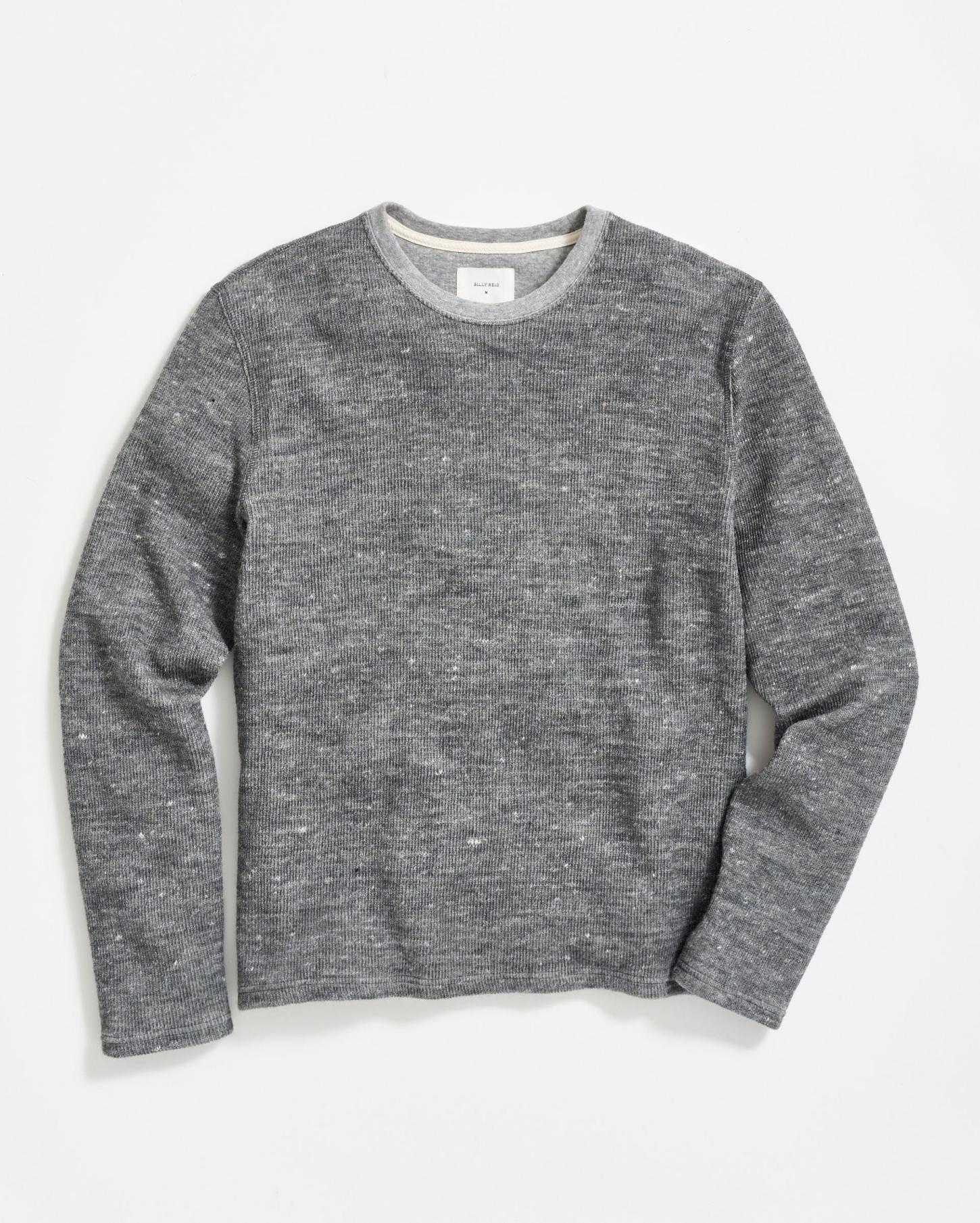 Men L/S Rib Tee Heather Grey | Billy Reid Polos, Tees &amp; Henleys