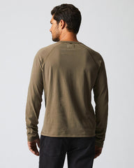 Men L/S Sueded Cotton Crew Moss Green | Billy Reid Sweaters &amp; Sweatshirts