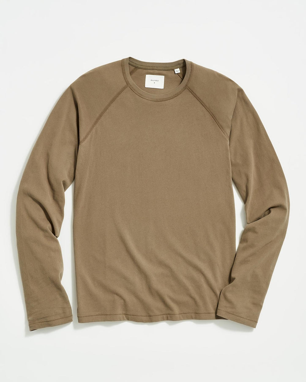 Men L/S Sueded Cotton Crew Moss Green | Billy Reid Sweaters &amp; Sweatshirts