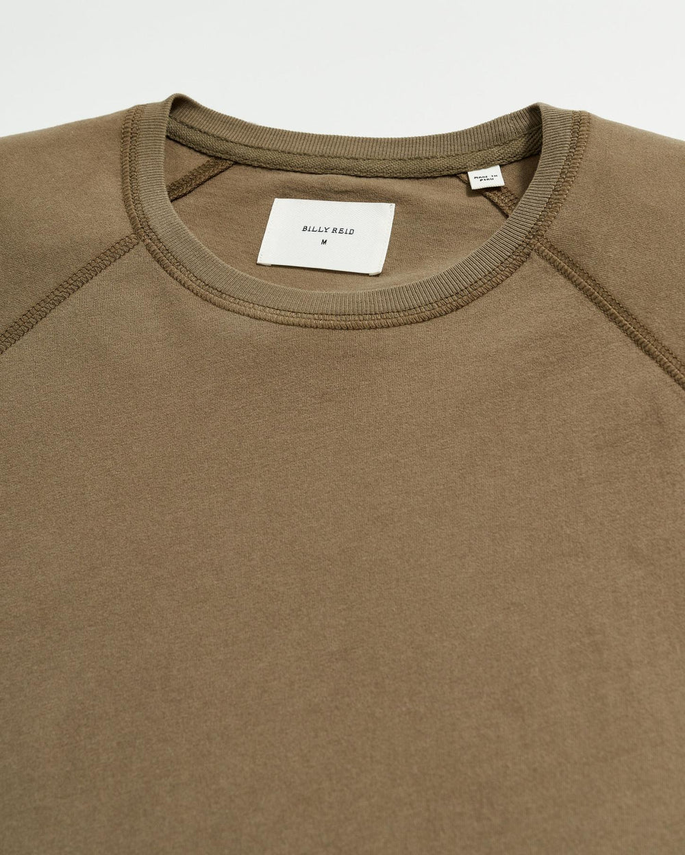 Men L/S Sueded Cotton Crew Moss Green | Billy Reid Sweaters &amp; Sweatshirts
