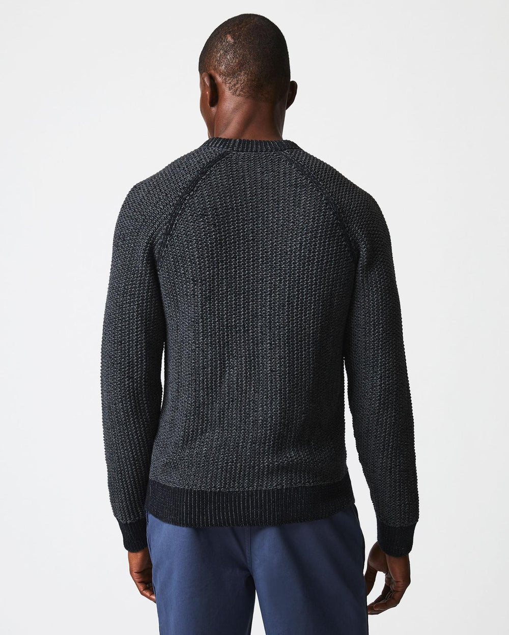 Men Marled Crewneck Sweater Black | Billy Reid Sweaters &amp; Sweatshirts