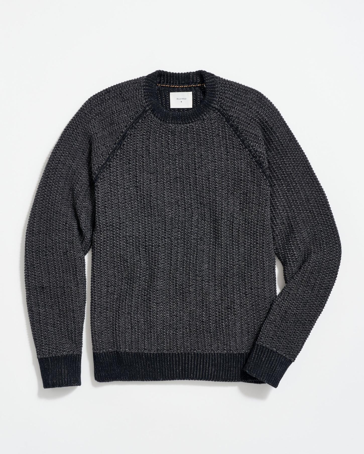 Men Marled Crewneck Sweater Black | Billy Reid Sweaters &amp; Sweatshirts