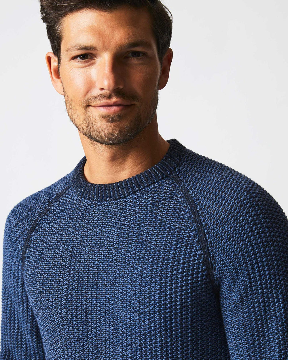 Men Marled Crewneck Sweater Carbon Blue | Billy Reid Sweaters &amp; Sweatshirts