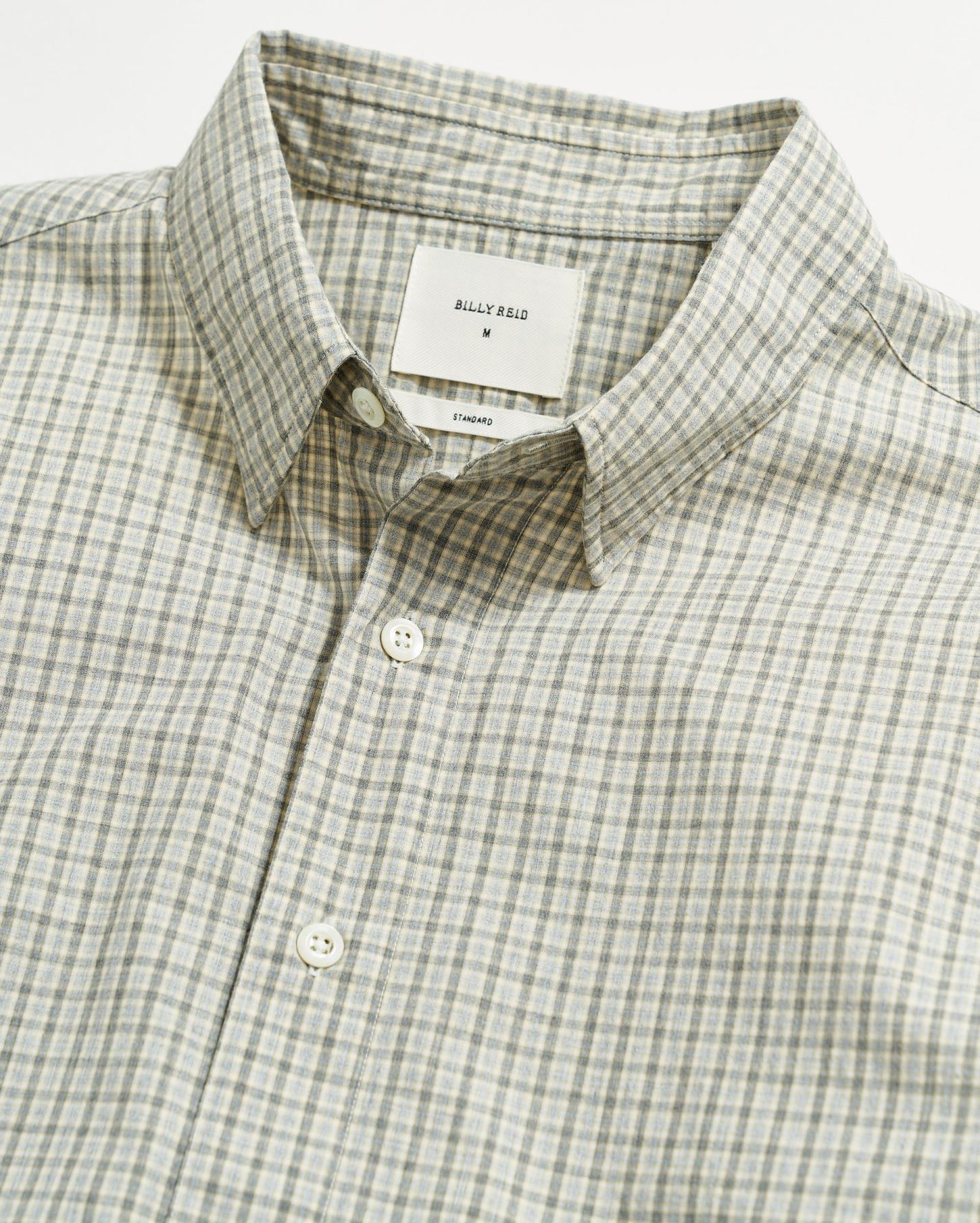 Men Melange Check Tuscumbia Shirt Light Gray/yellow | Billy Reid Shirting