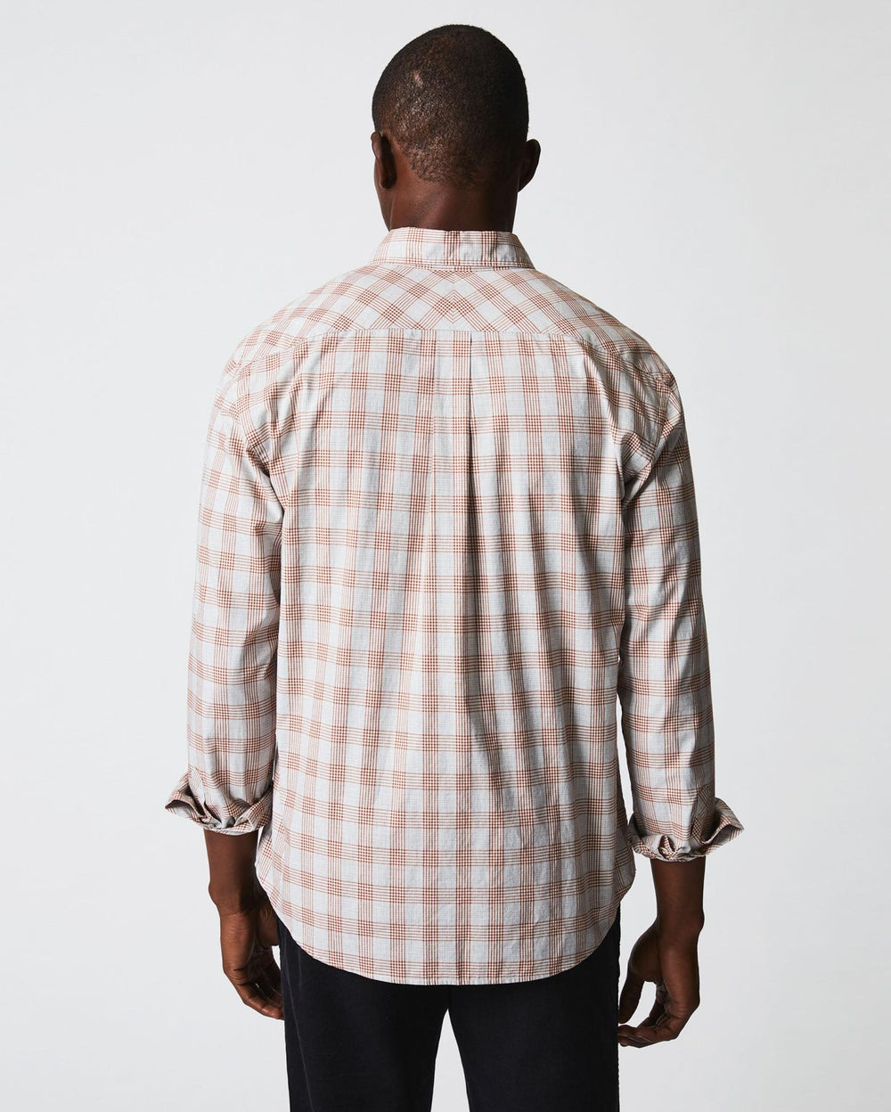 Men Melange Grid Plaid Tuscumbia Shirt Hidden Bd Grey/ginger | Billy Reid Shirting
