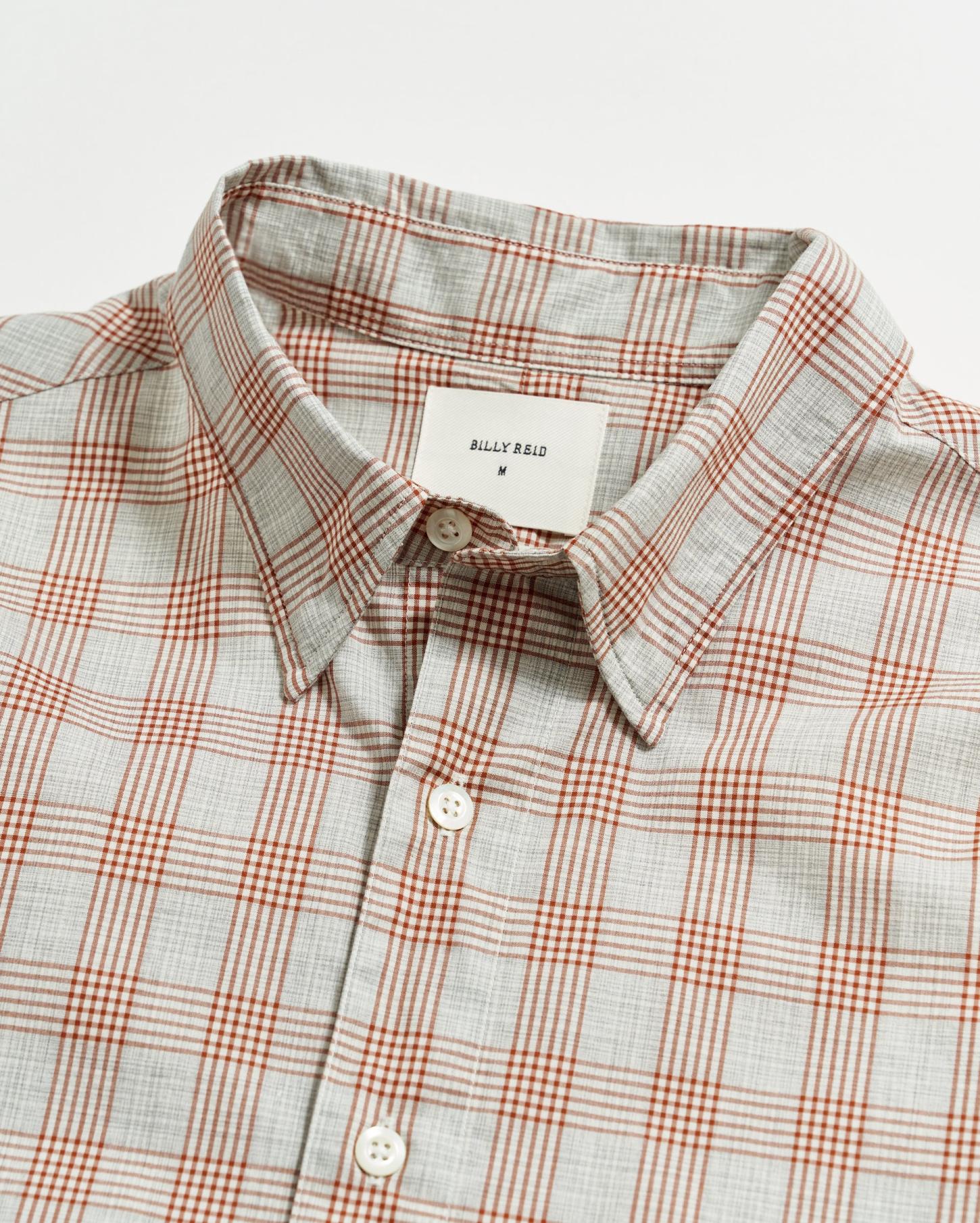 Men Melange Grid Plaid Tuscumbia Shirt Hidden Bd Grey/ginger | Billy Reid Shirting