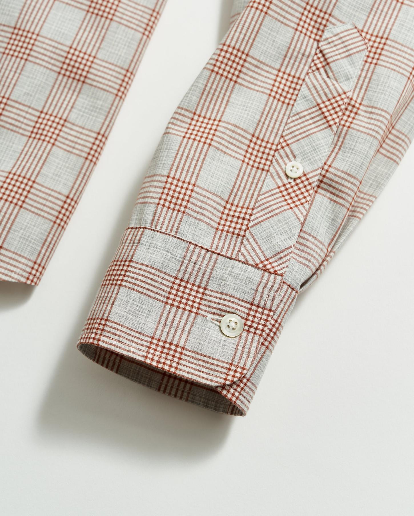Men Melange Grid Plaid Tuscumbia Shirt Hidden Bd Grey/ginger | Billy Reid Shirting