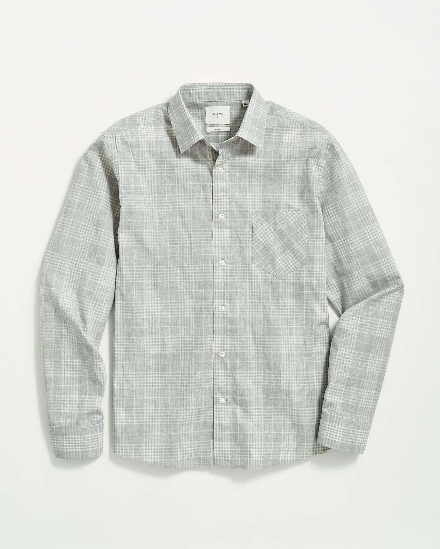 Men Melange Plaid John T Shirt Grey | Billy Reid Shirting