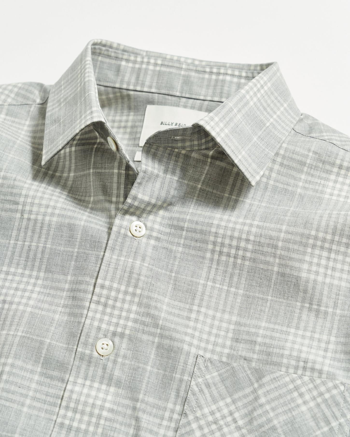 Men Melange Plaid John T Shirt Grey | Billy Reid Shirting