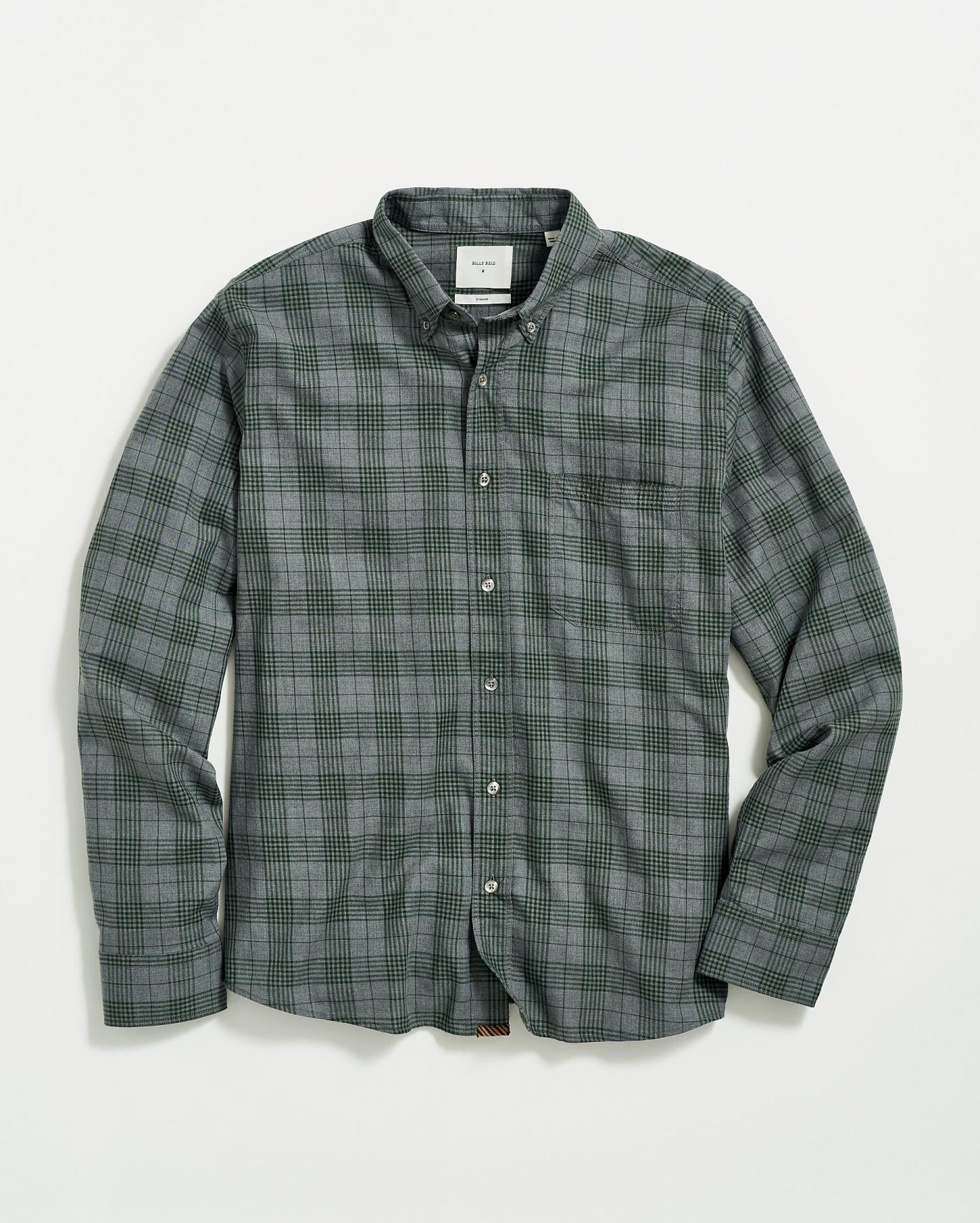 Men Melange Plaid Tuscumbia Shirt Bd Charcoal/green | Billy Reid Shirting