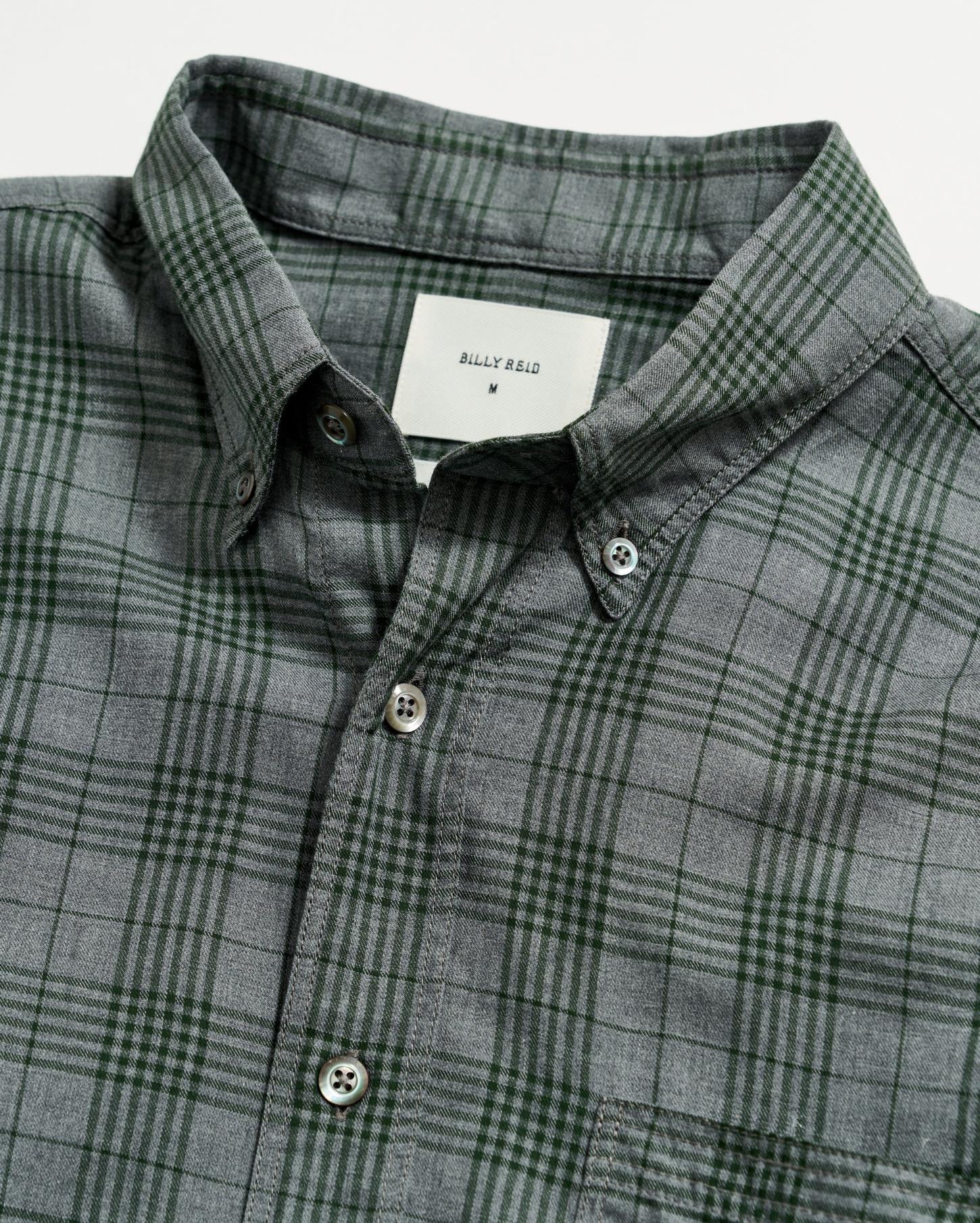 Men Melange Plaid Tuscumbia Shirt Bd Charcoal/green | Billy Reid Shirting