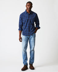 Men Melange Shadow Plaid Tuscumbia Shirt Blue/red | Billy Reid Shirting