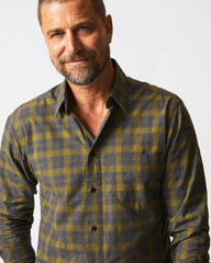 Men Melange Shadow Plaid Tuscumbia Shirt Grey/olive | Billy Reid Shirting