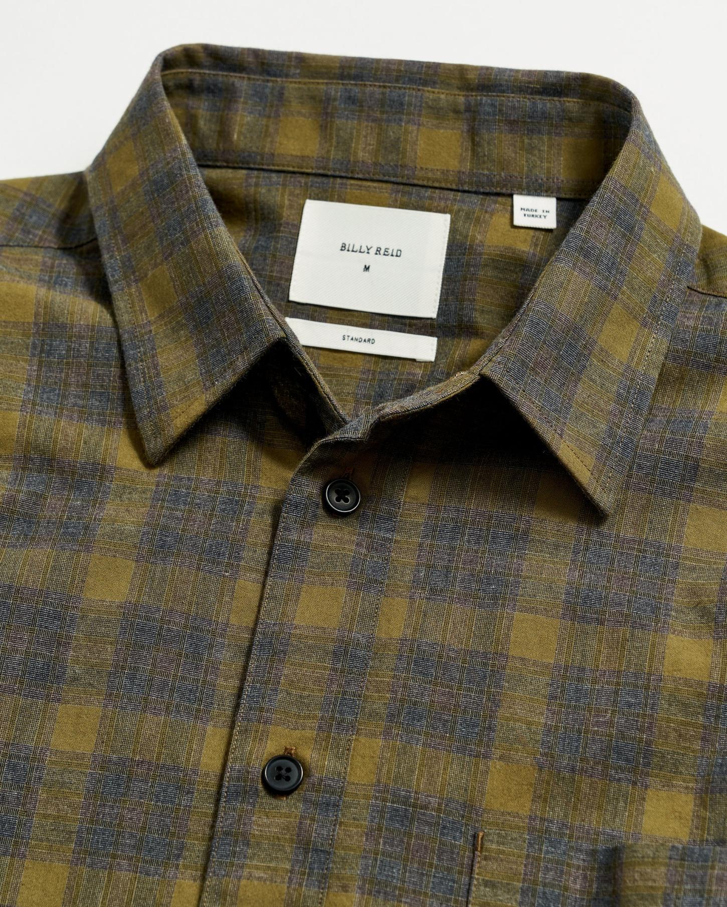 Men Melange Shadow Plaid Tuscumbia Shirt Grey/olive | Billy Reid Shirting