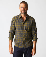 Men Melange Shadow Plaid Tuscumbia Shirt Grey/olive | Billy Reid Shirting