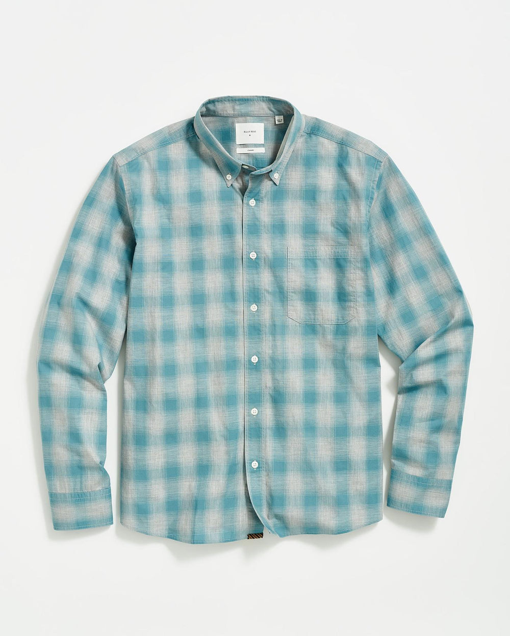 Men Melange Shadow Plaid Tuscumbia Shirt Grey/smoke Blue | Billy Reid Shirting
