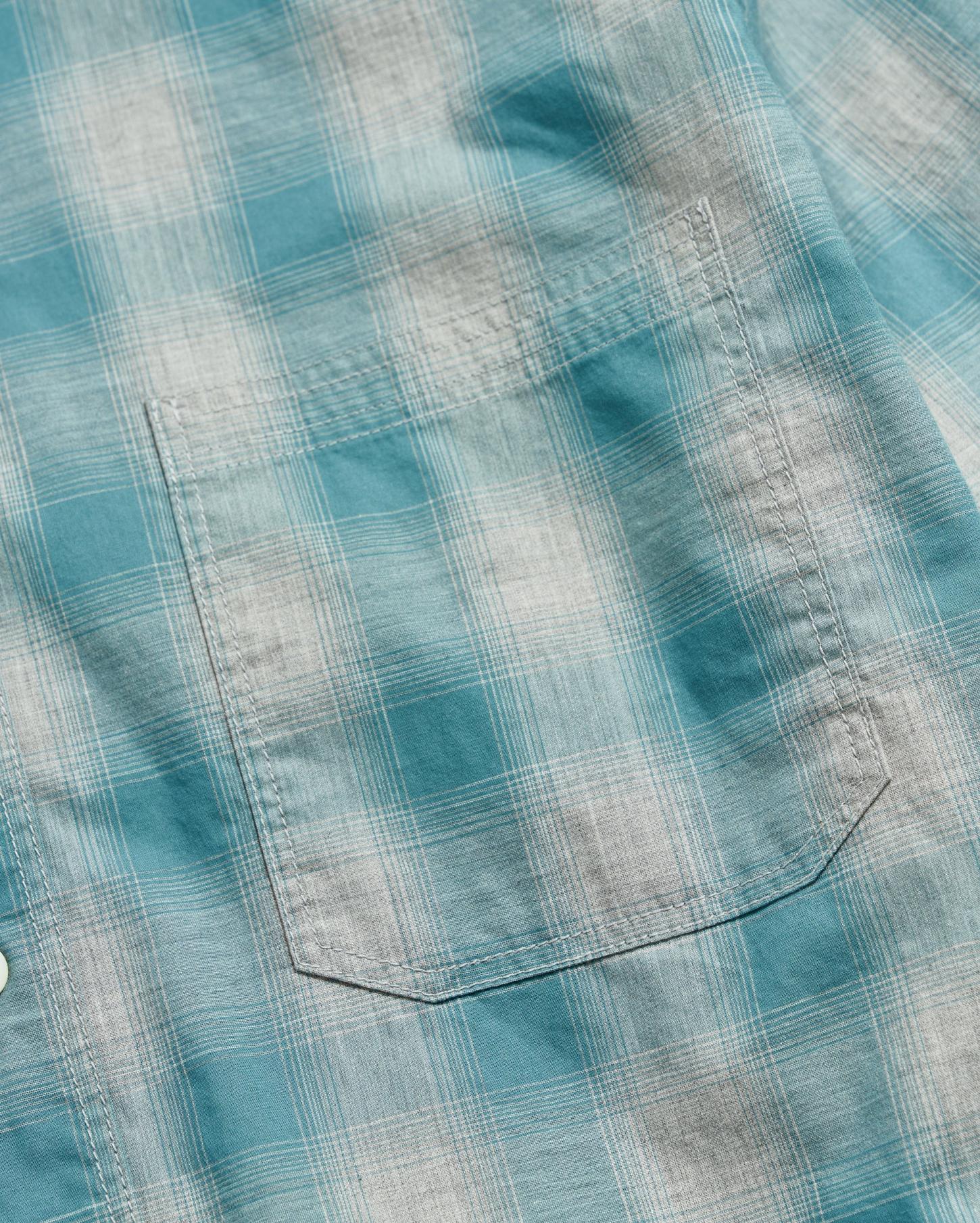 Men Melange Shadow Plaid Tuscumbia Shirt Grey/smoke Blue | Billy Reid Shirting