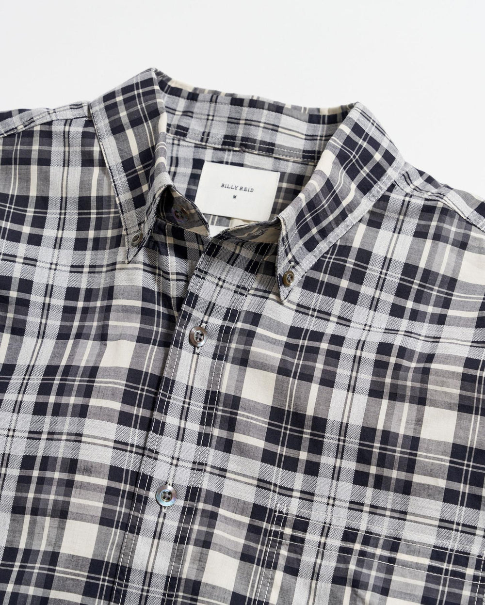 Men Melange Textural Plaid Tuscumbia Shirt Bd Grey/black | Billy Reid Shirting