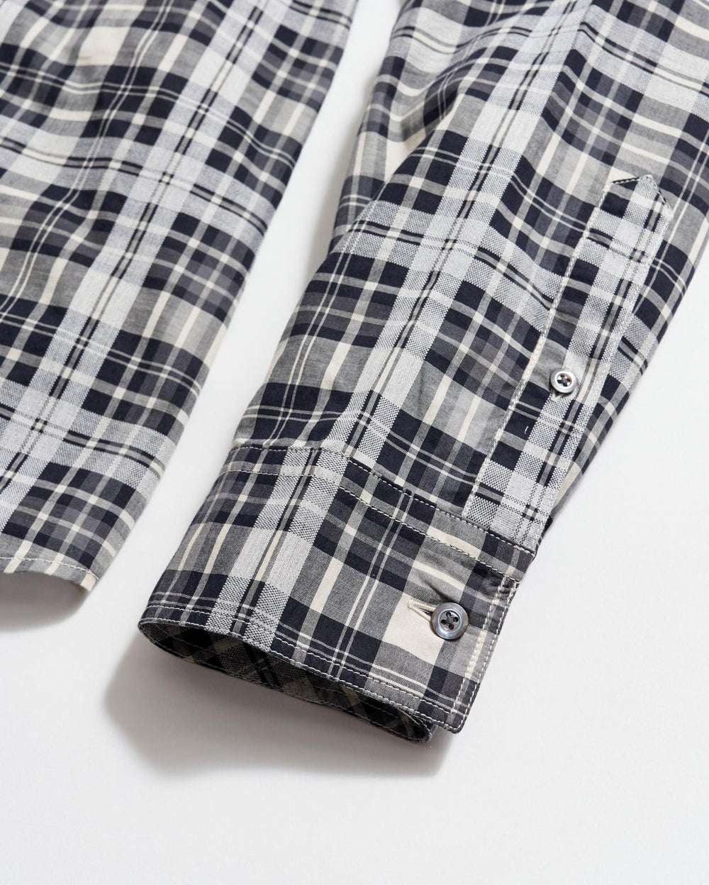 Men Melange Textural Plaid Tuscumbia Shirt Bd Grey/black | Billy Reid Shirting