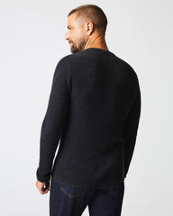 Men Mini Waffle Crew Charcoal | Billy Reid Sweaters &amp; Sweatshirts