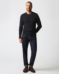 Men Mini Waffle Crew Charcoal | Billy Reid Sweaters &amp; Sweatshirts