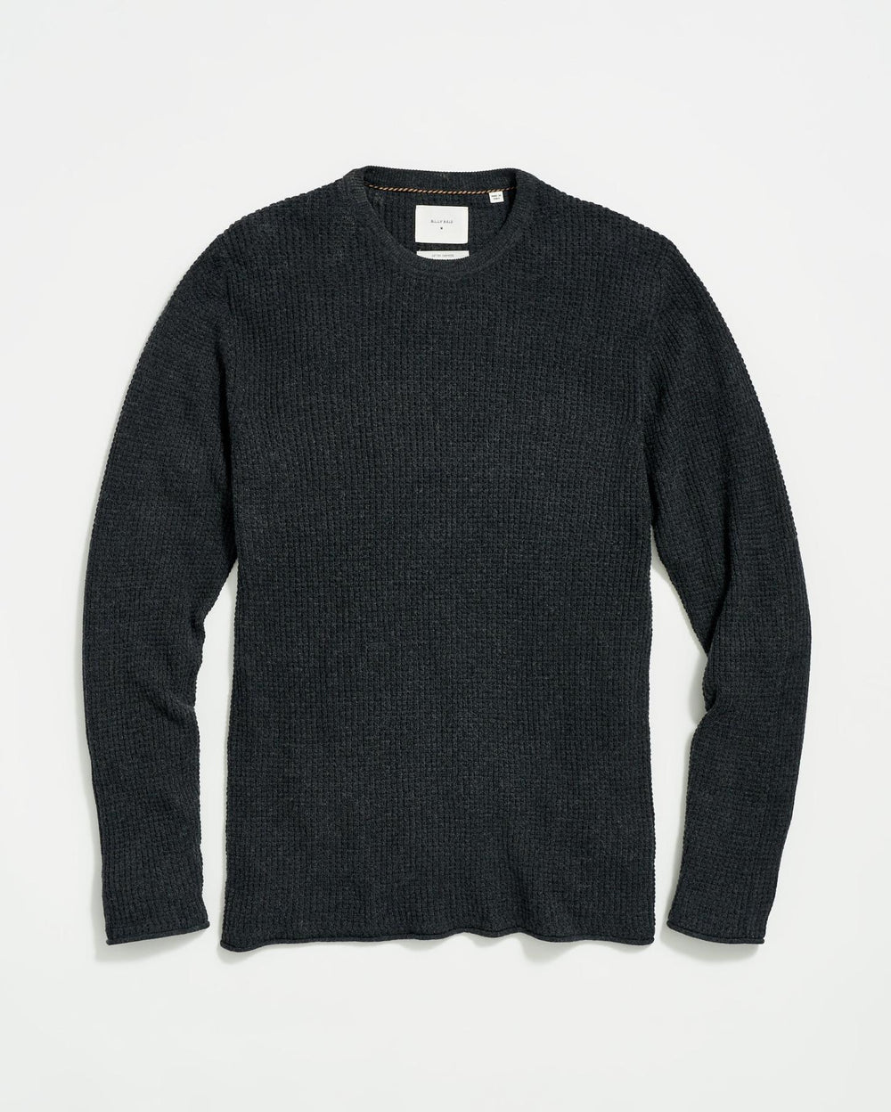 Men Mini Waffle Crew Charcoal | Billy Reid Sweaters &amp; Sweatshirts