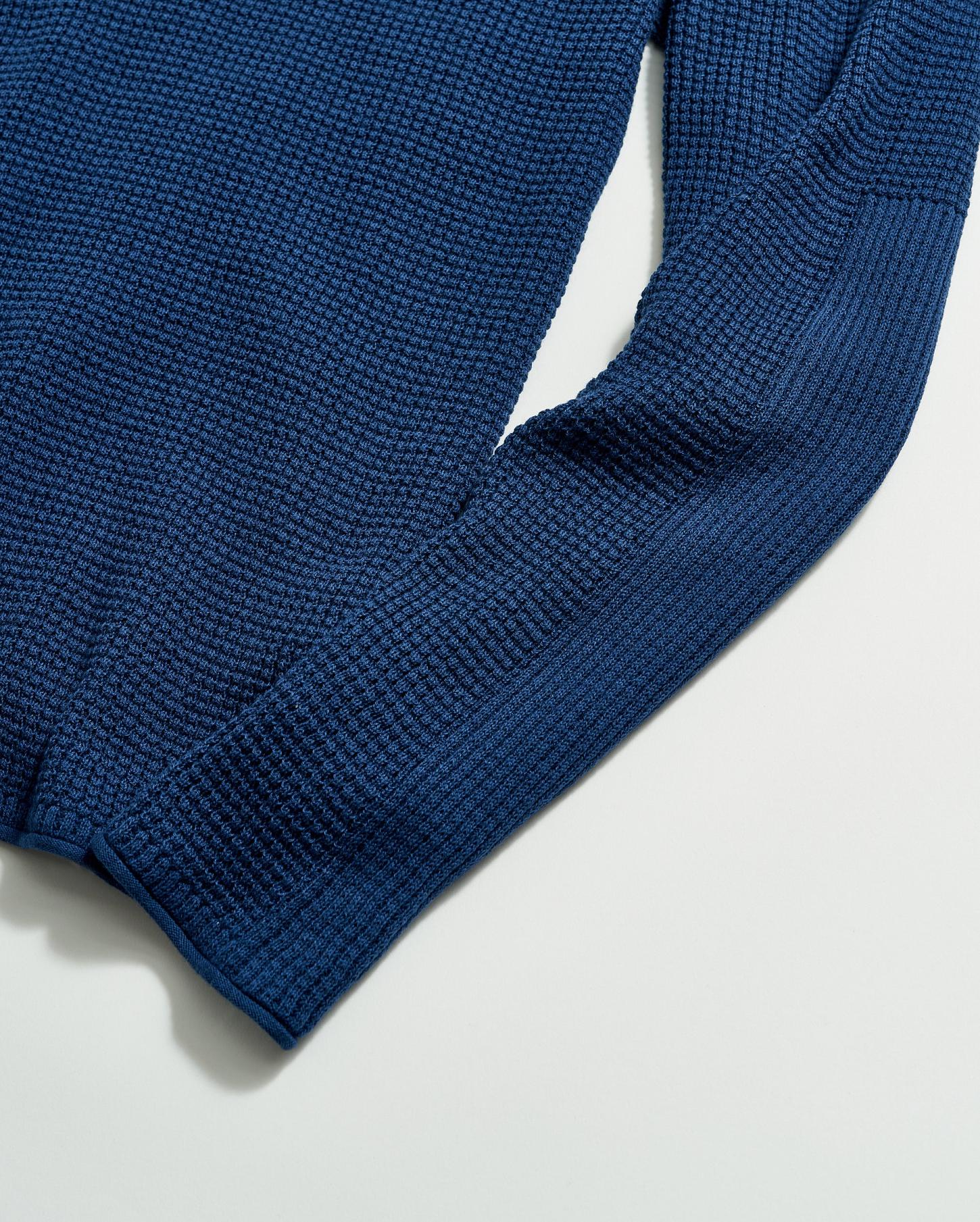 Men Mini Waffle Crew Denim Blue | Billy Reid Sweaters &amp; Sweatshirts