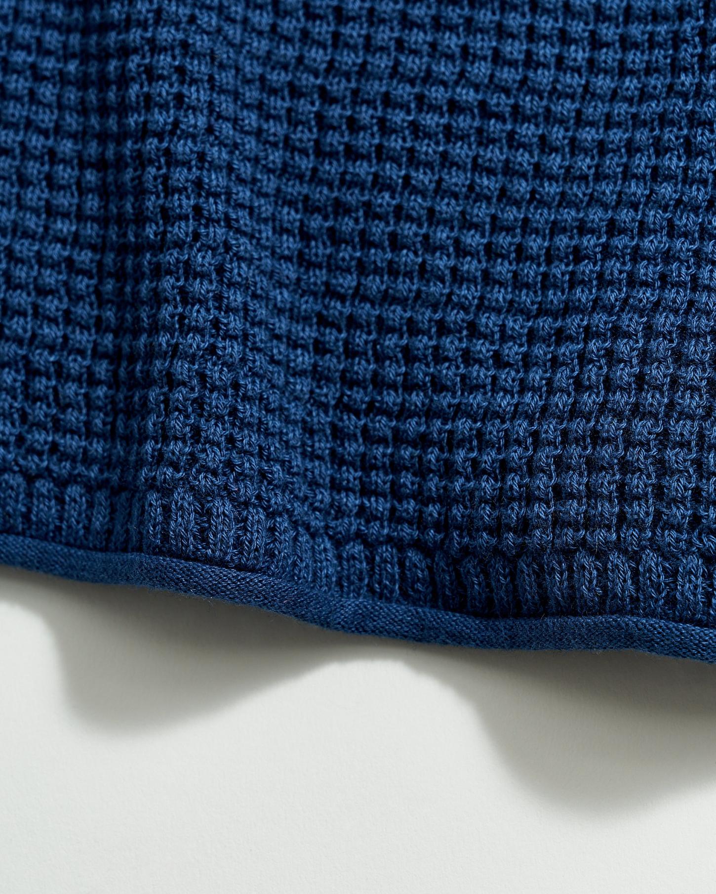 Men Mini Waffle Crew Denim Blue | Billy Reid Sweaters &amp; Sweatshirts