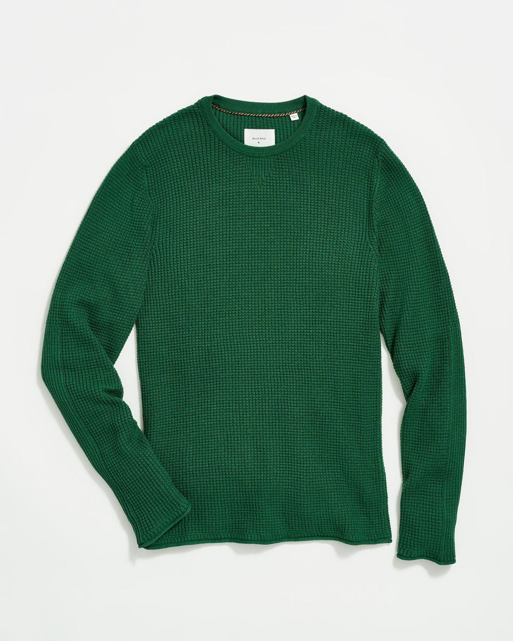 Men Mini Waffle Crew Emerald | Billy Reid Sweaters &amp; Sweatshirts