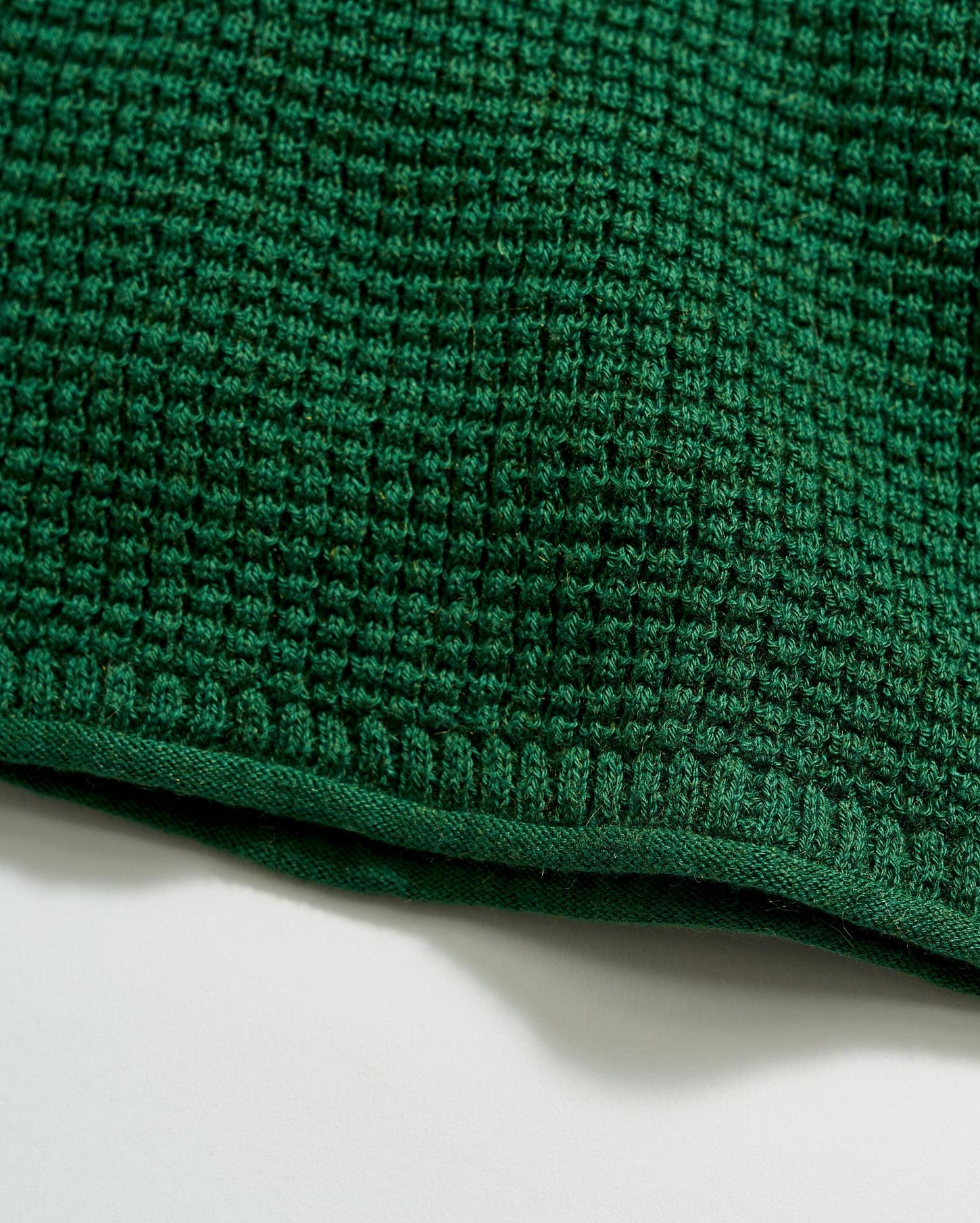 Men Mini Waffle Crew Emerald | Billy Reid Sweaters &amp; Sweatshirts