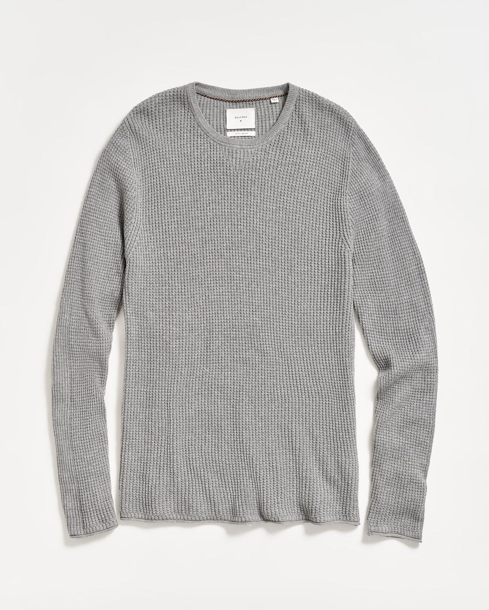 Men Mini Waffle Crew Grey | Billy Reid Sweaters &amp; Sweatshirts