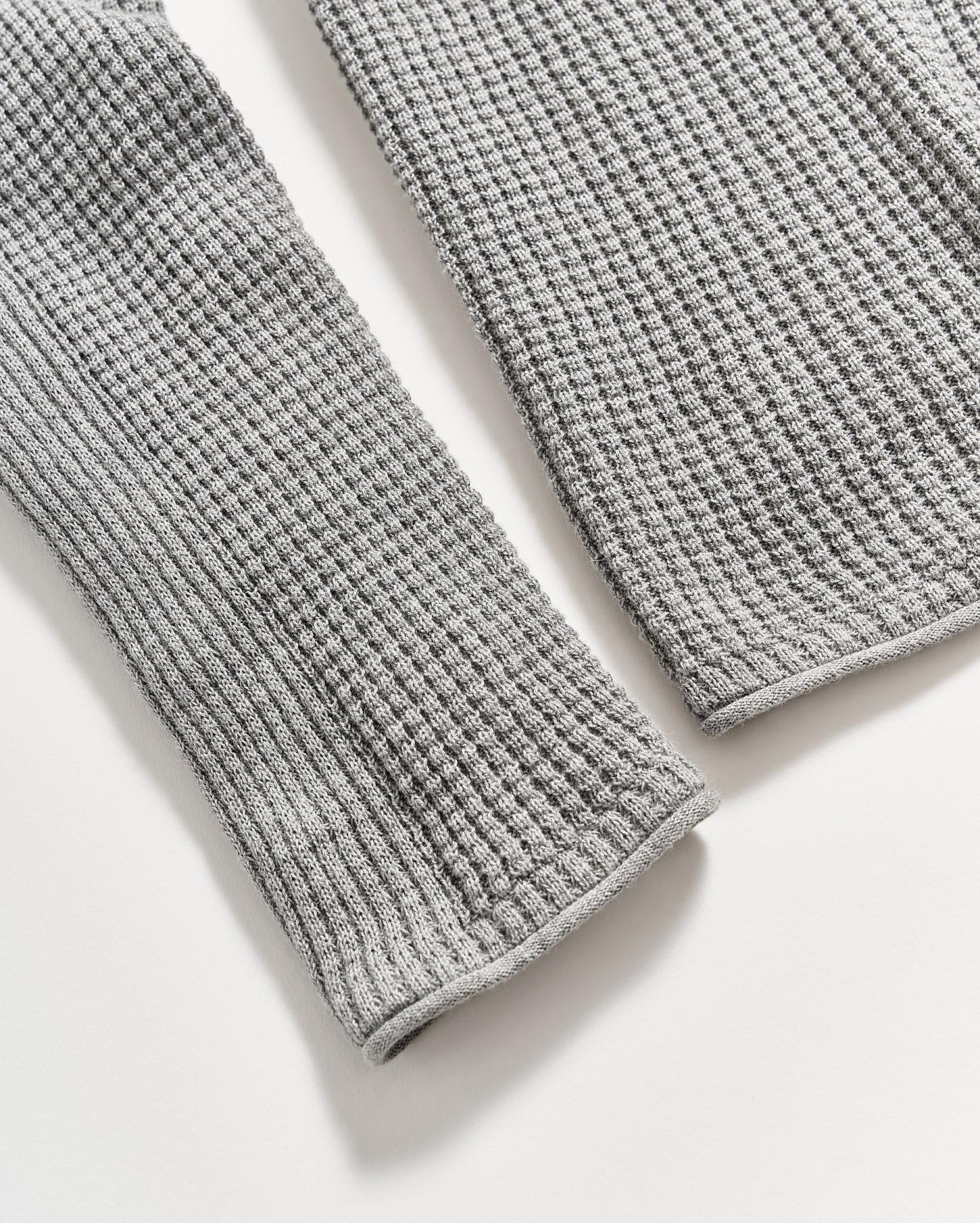 Men Mini Waffle Crew Grey | Billy Reid Sweaters &amp; Sweatshirts