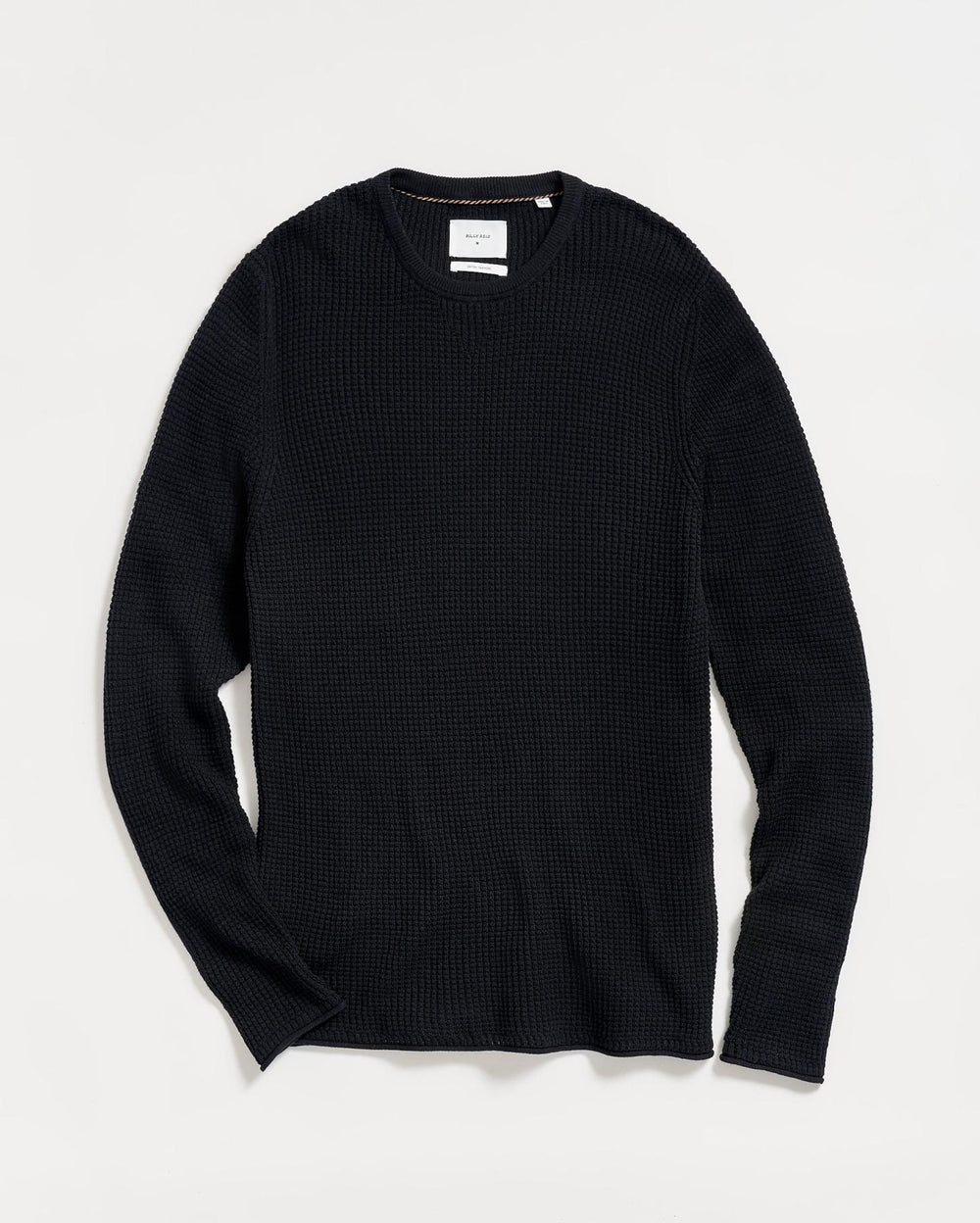 Men Mini Waffle Crew Midnight | Billy Reid Sweaters &amp; Sweatshirts