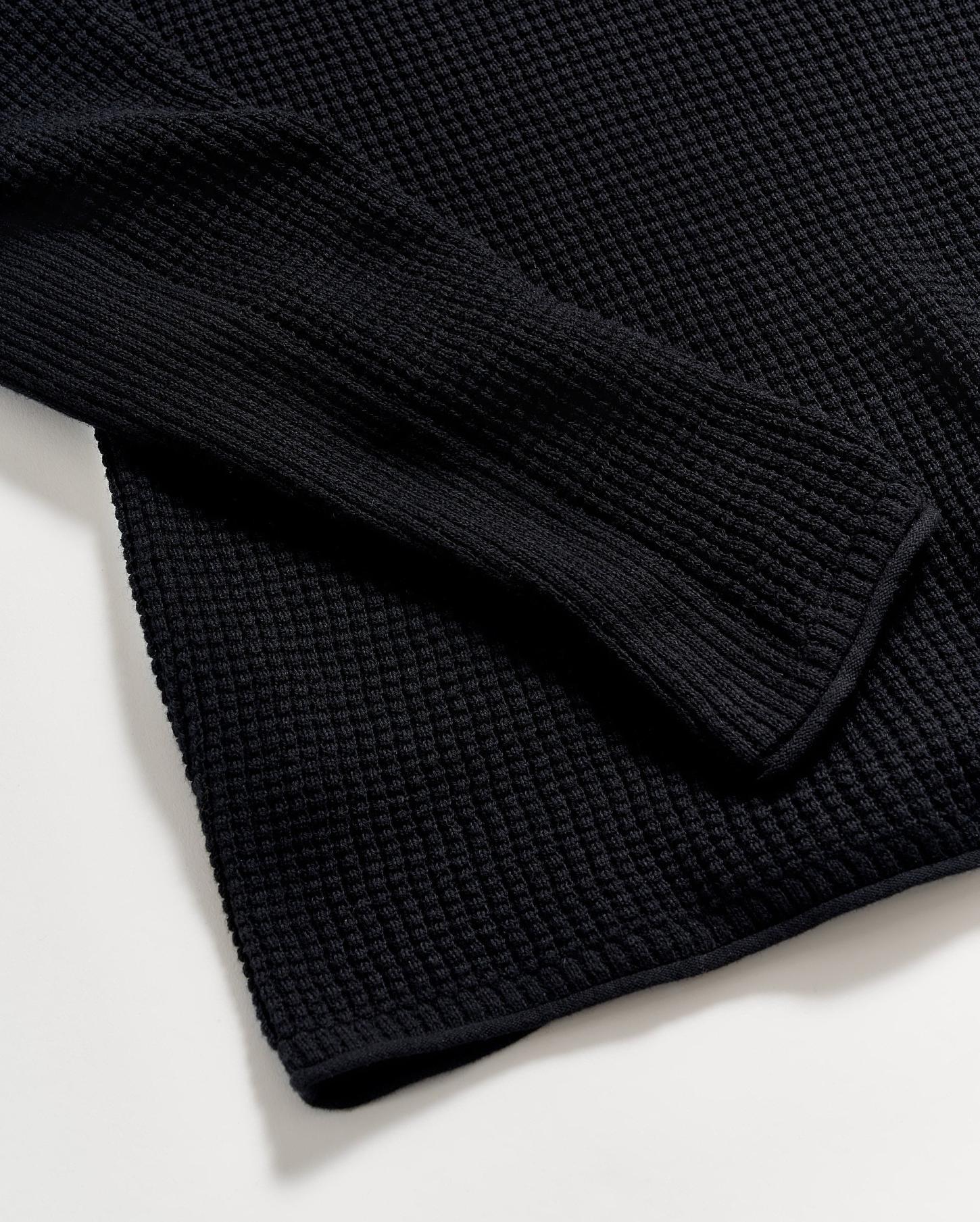 Men Mini Waffle Crew Midnight | Billy Reid Sweaters &amp; Sweatshirts