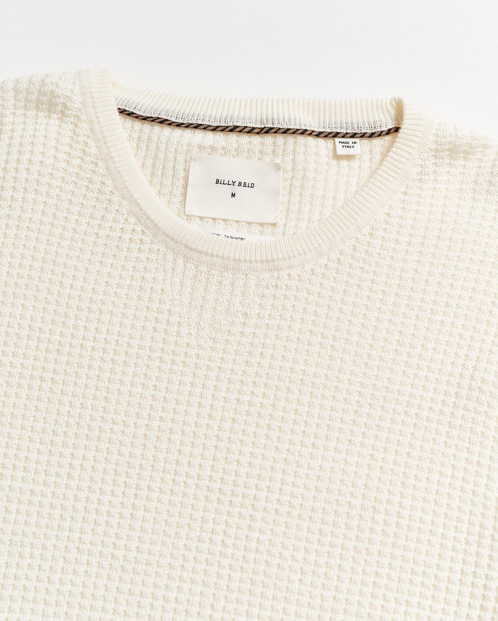 Men Mini Waffle Crew White | Billy Reid Sweaters &amp; Sweatshirts
