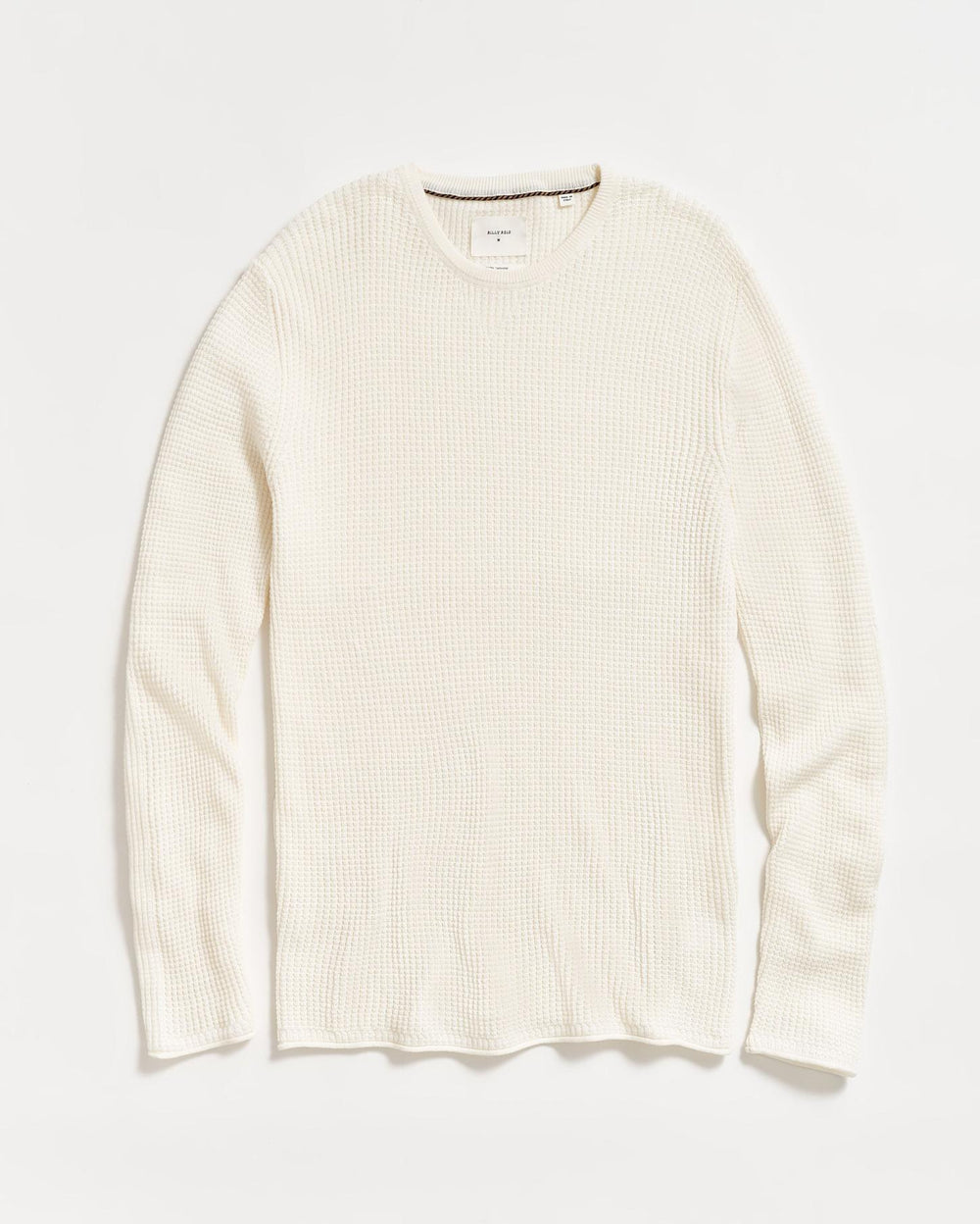 Men Mini Waffle Crew White | Billy Reid Sweaters &amp; Sweatshirts