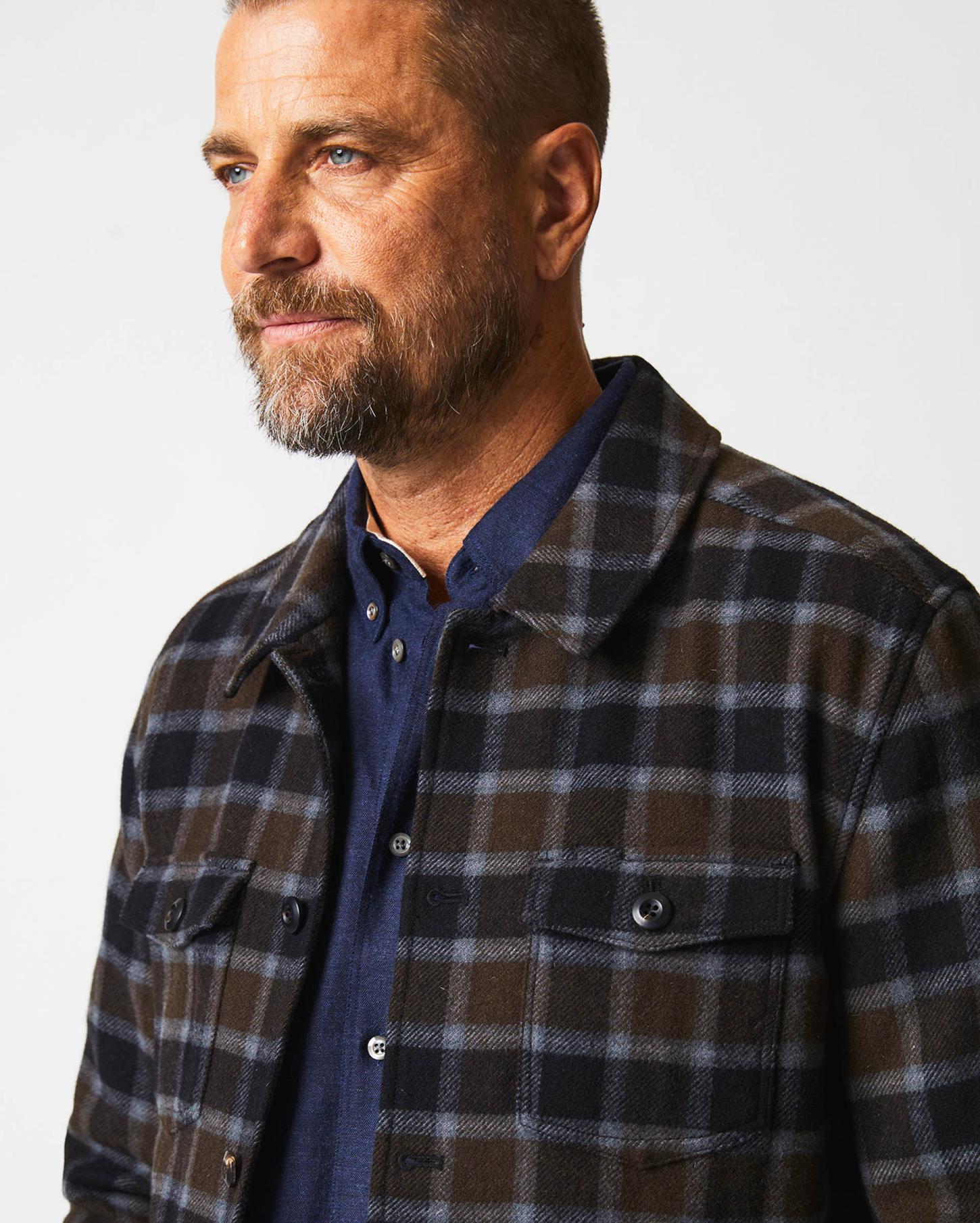 Men Mo Shirt Jacket Olive/multi | Billy Reid Jackets &amp; Outerwear