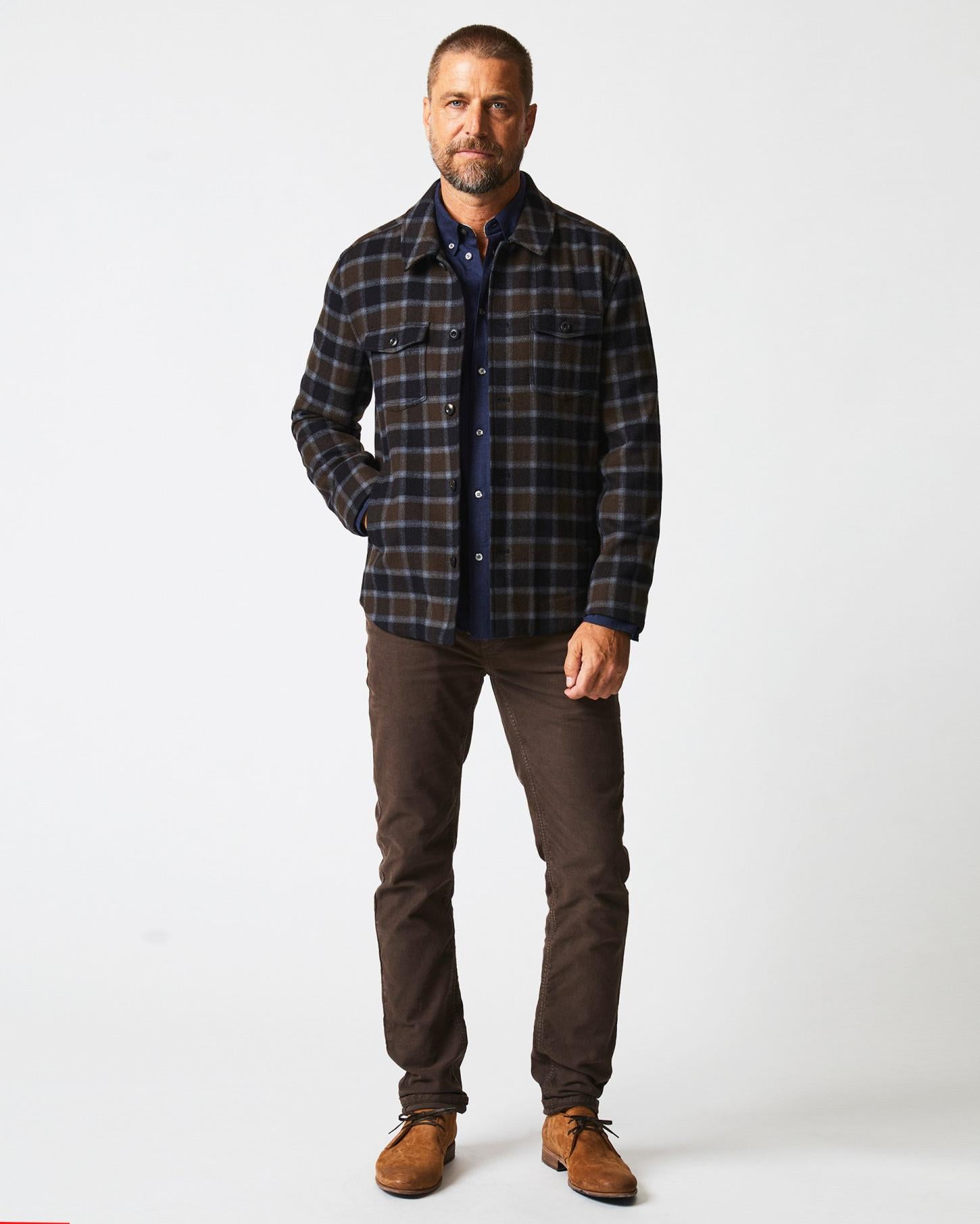 Men Mo Shirt Jacket Olive/multi | Billy Reid Jackets &amp; Outerwear