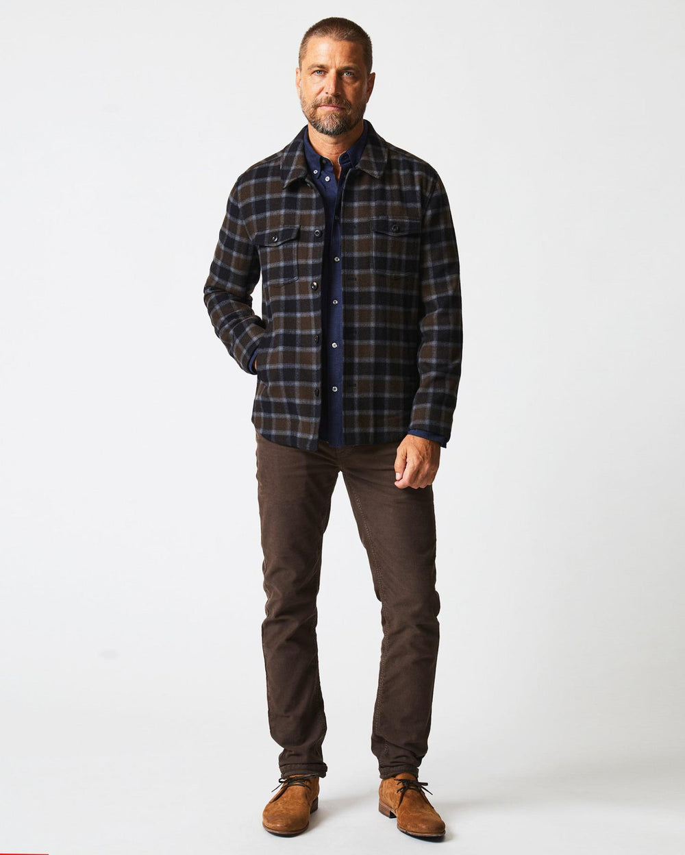 Men Mo Shirt Jacket Olive/multi | Billy Reid Jackets &amp; Outerwear