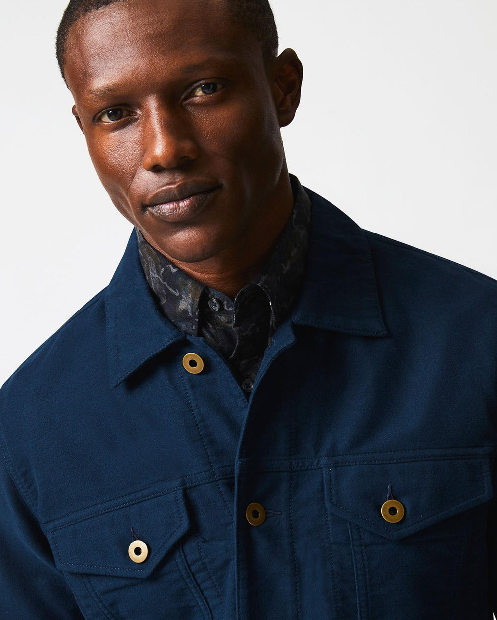 Men Moleskin Tupelo Trucker Jacket Carbon Blue | Billy Reid Jackets &amp; Outerwear