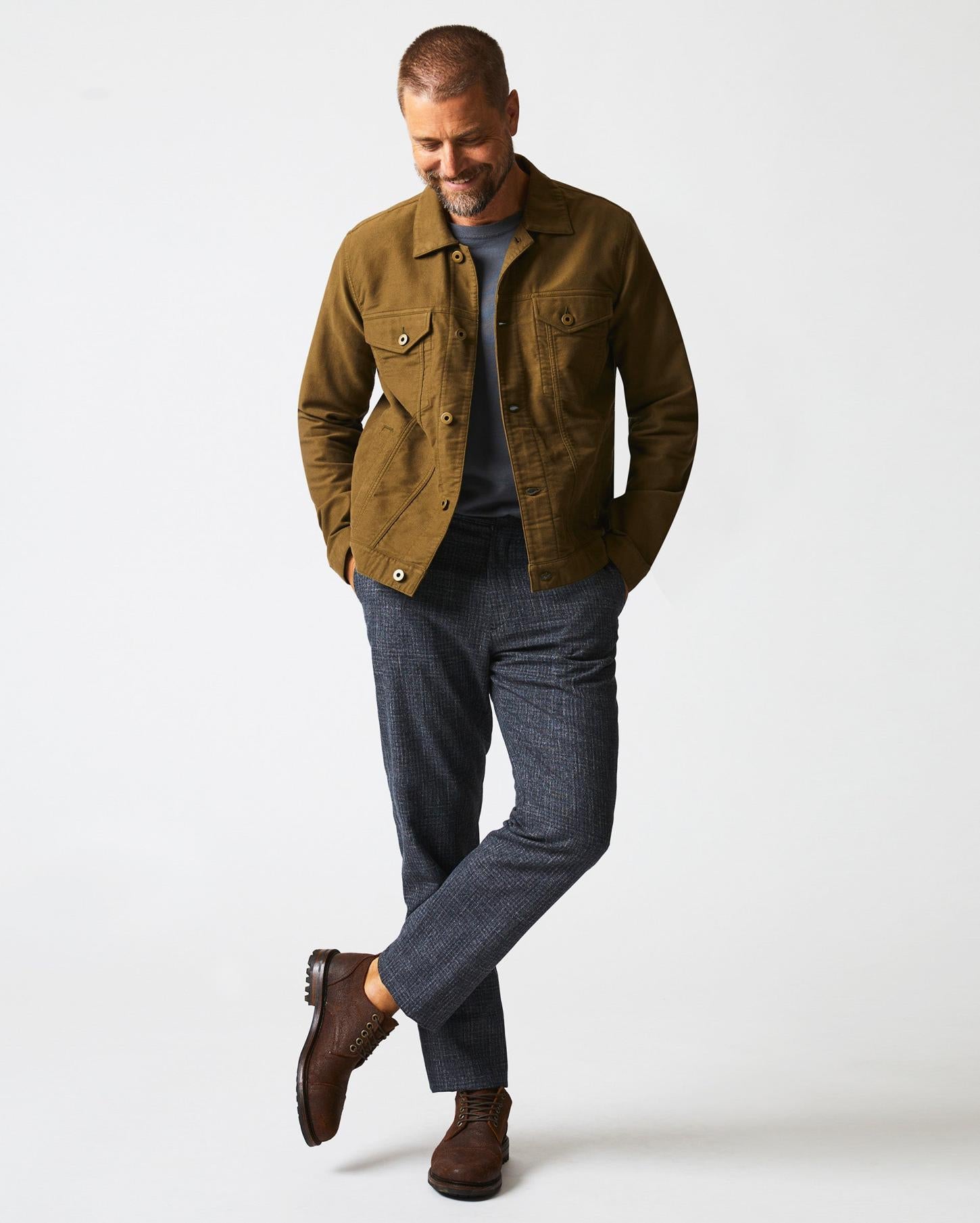 Men Moleskin Tupelo Trucker Jacket Olive | Billy Reid Jackets &amp; Outerwear