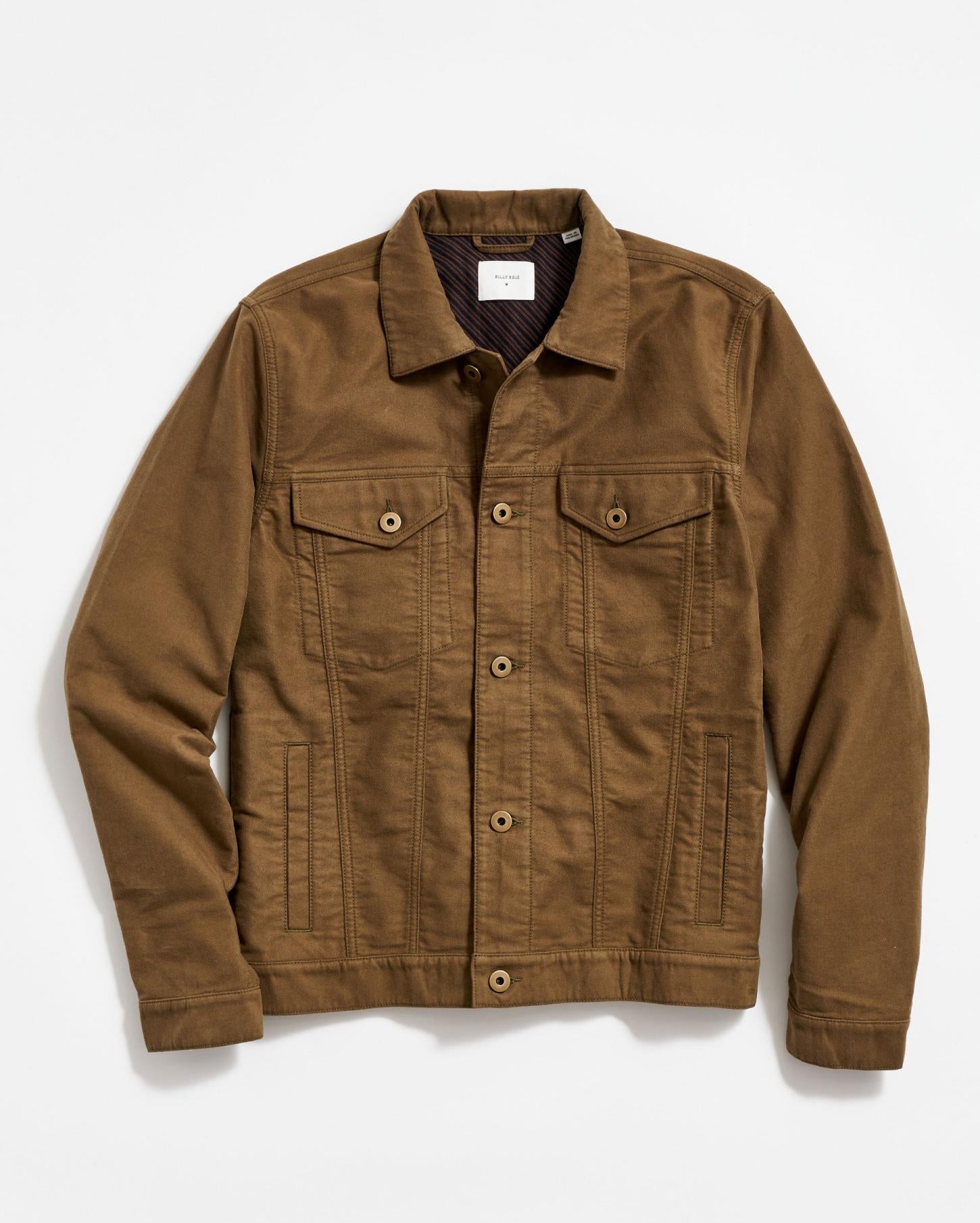 Men Moleskin Tupelo Trucker Jacket Olive | Billy Reid Jackets &amp; Outerwear