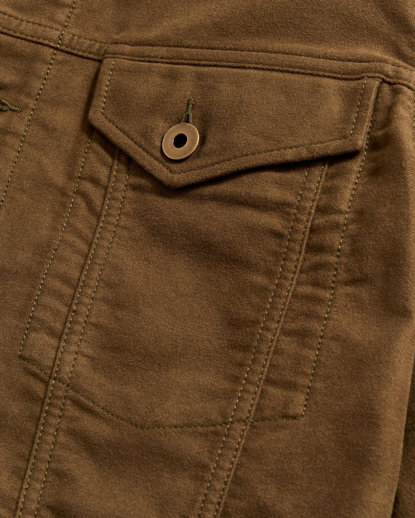 Men Moleskin Tupelo Trucker Jacket Olive | Billy Reid Jackets &amp; Outerwear