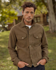 Men Moleskin Tupelo Trucker Jacket Olive | Billy Reid Jackets &amp; Outerwear