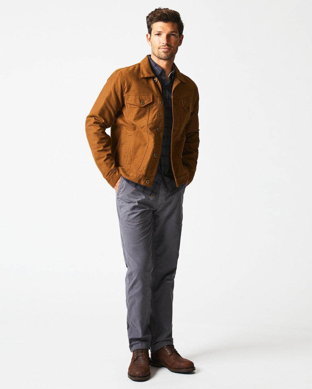 Men Moleskin Tupelo Trucker Jacket Tobacco | Billy Reid Jackets &amp; Outerwear